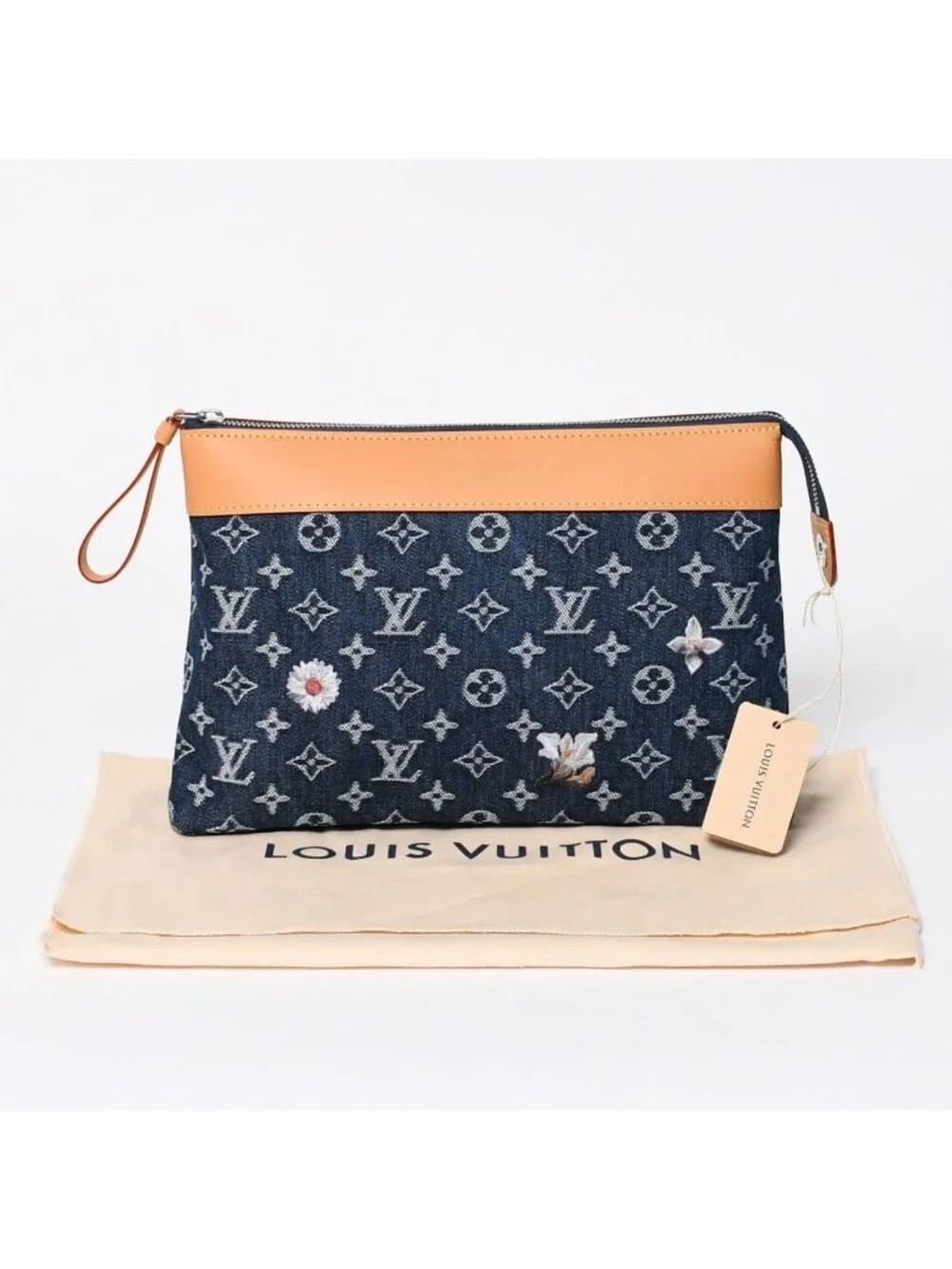 Louis Vuitton Handbag Clutch Pochette Voyage Monogram Denim